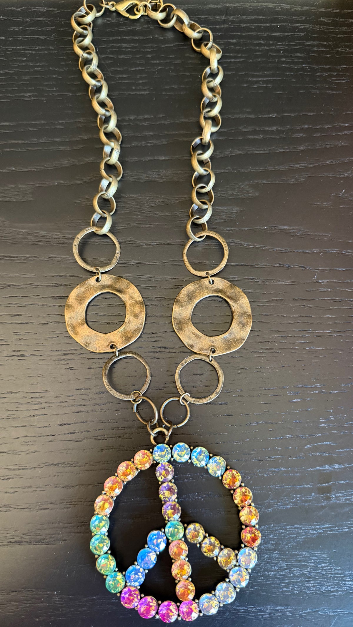 Peace & Crystal Necklace