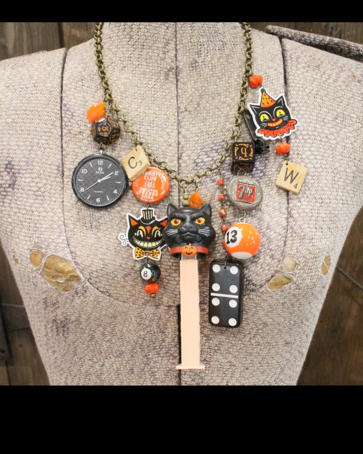 Black Cat Pez Charm'd Necklace