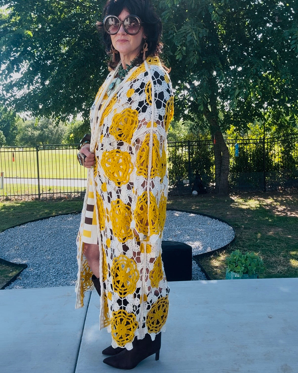 Wild Bloom Crochet Duster