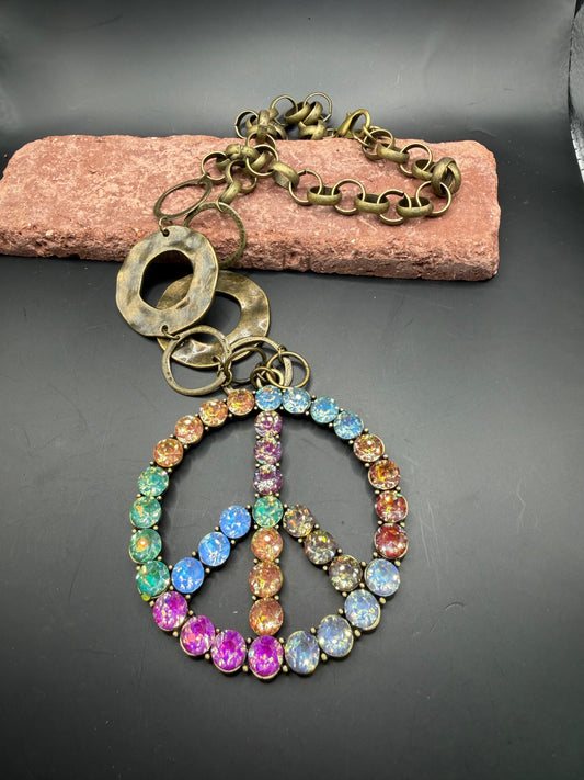 Peace & Crystal Necklace