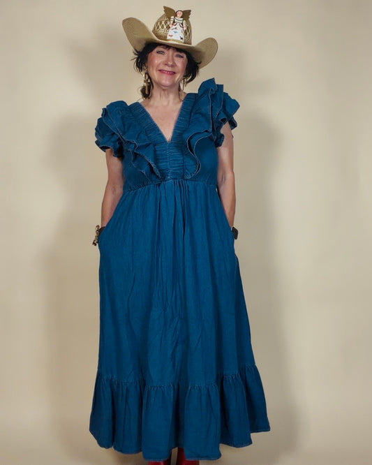 Blue Moon Ruffle Dress