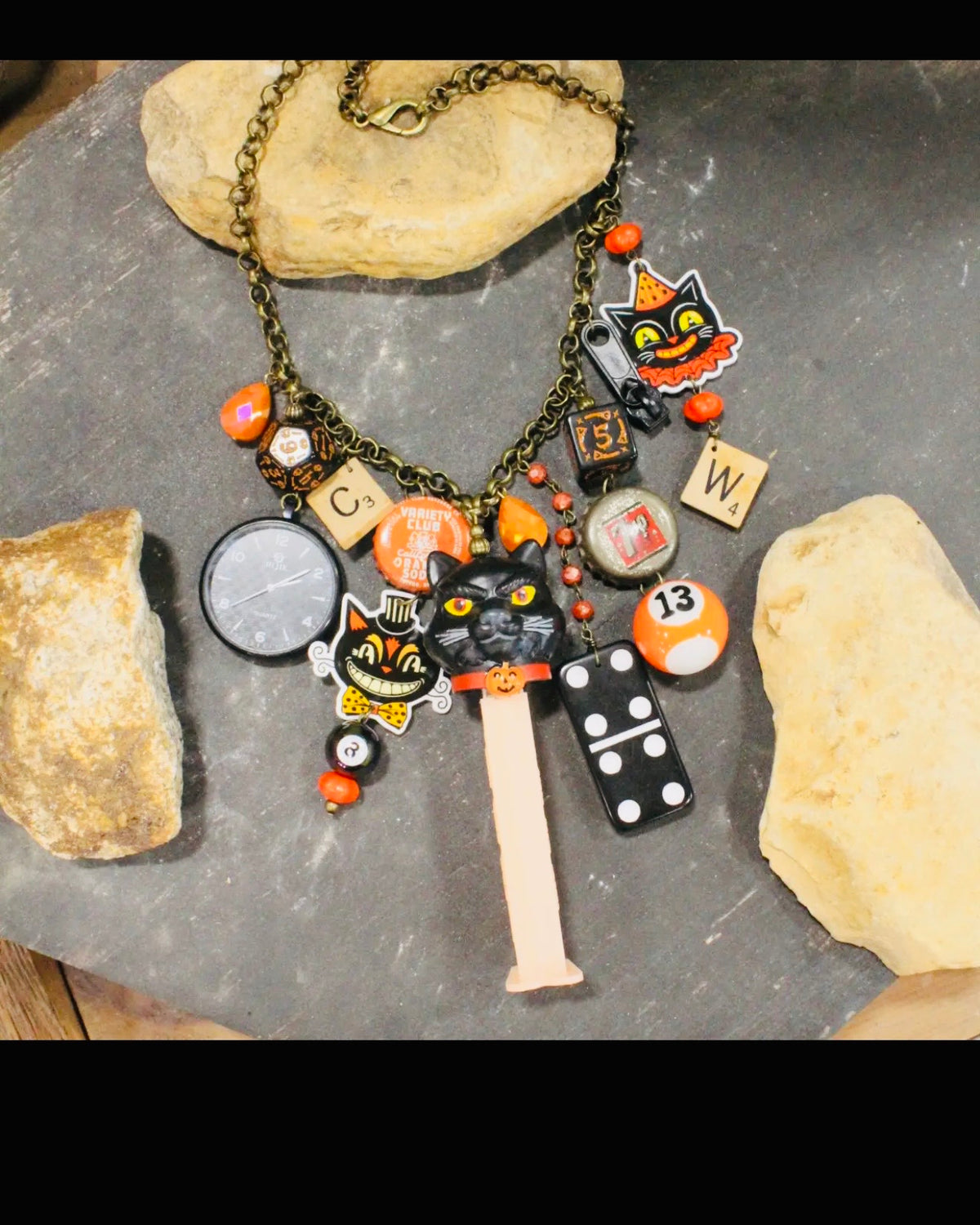 Black Cat Pez Charm'd Necklace