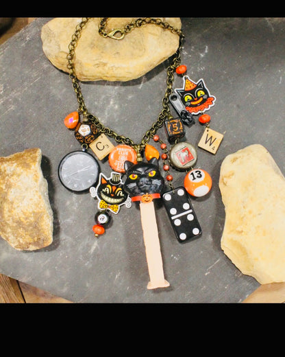 Black Cat Pez Charm'd Necklace