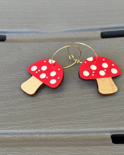 Hand Painted Wooden Earrings