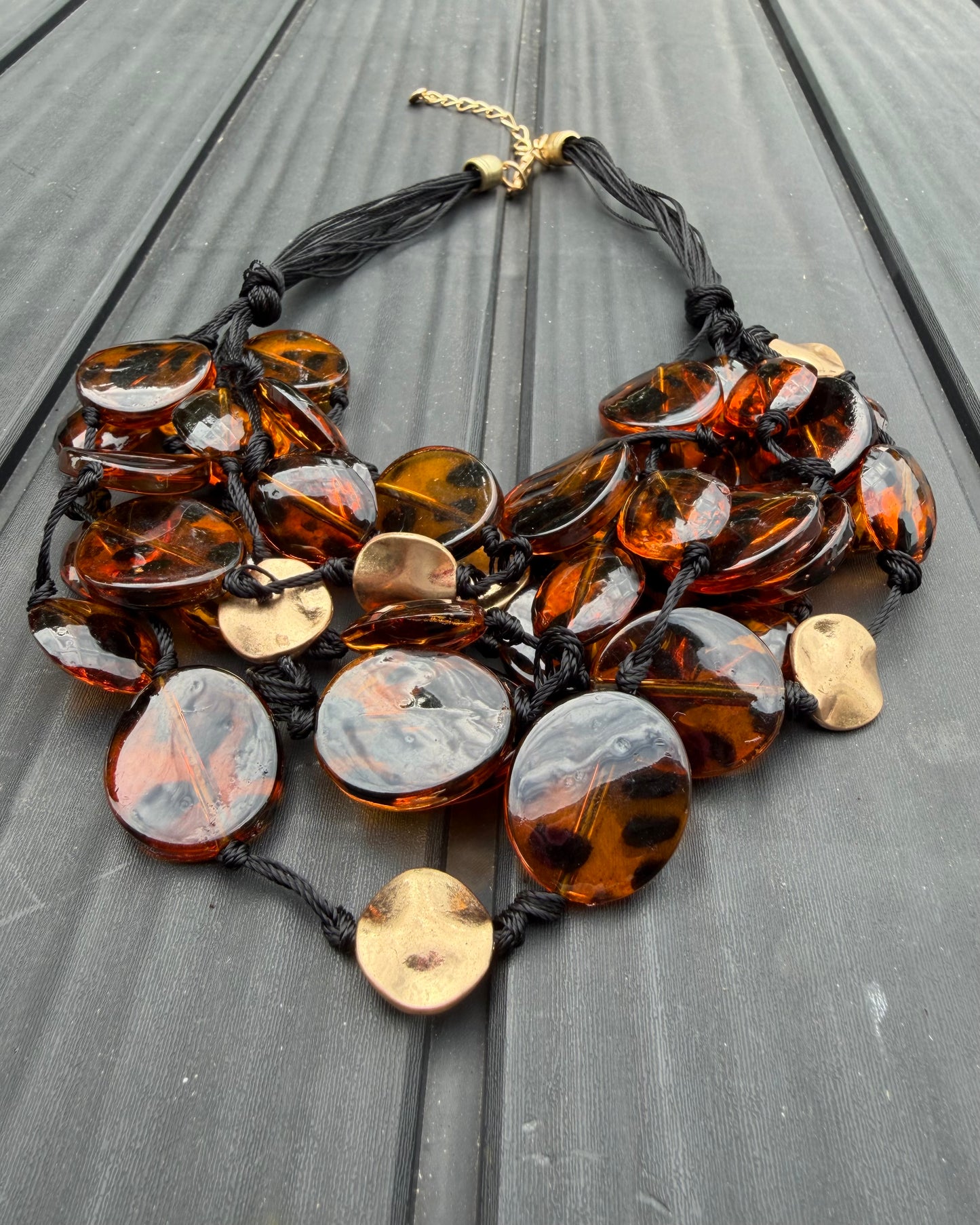 Tortoise Shell Coin Necklace