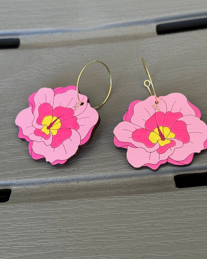 Hand Painted Wooden Earrings