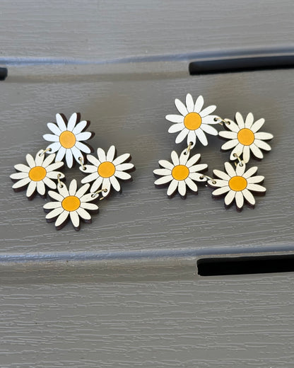 Hand Painted Wooden Earrings