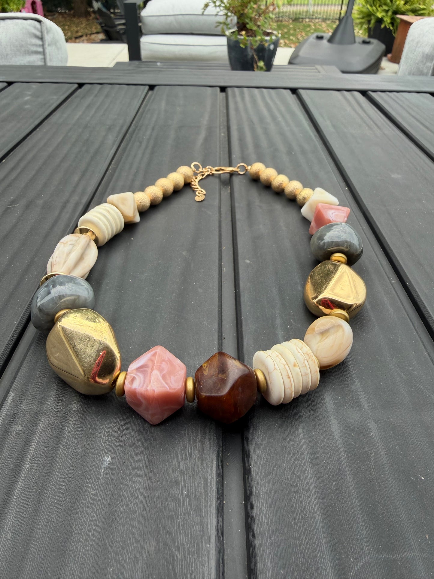 Chunky Boho Beaded Necklace