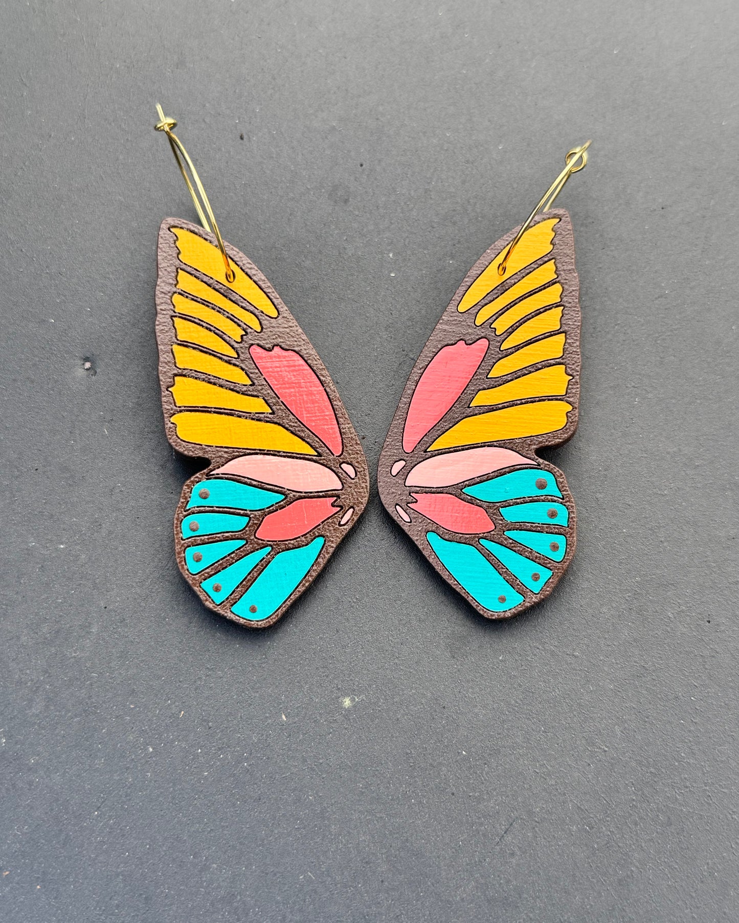 Hand Painted Wooden Earrings