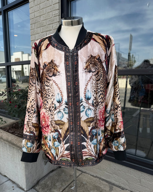Jungle Boogie Velvet Bomber Jacket