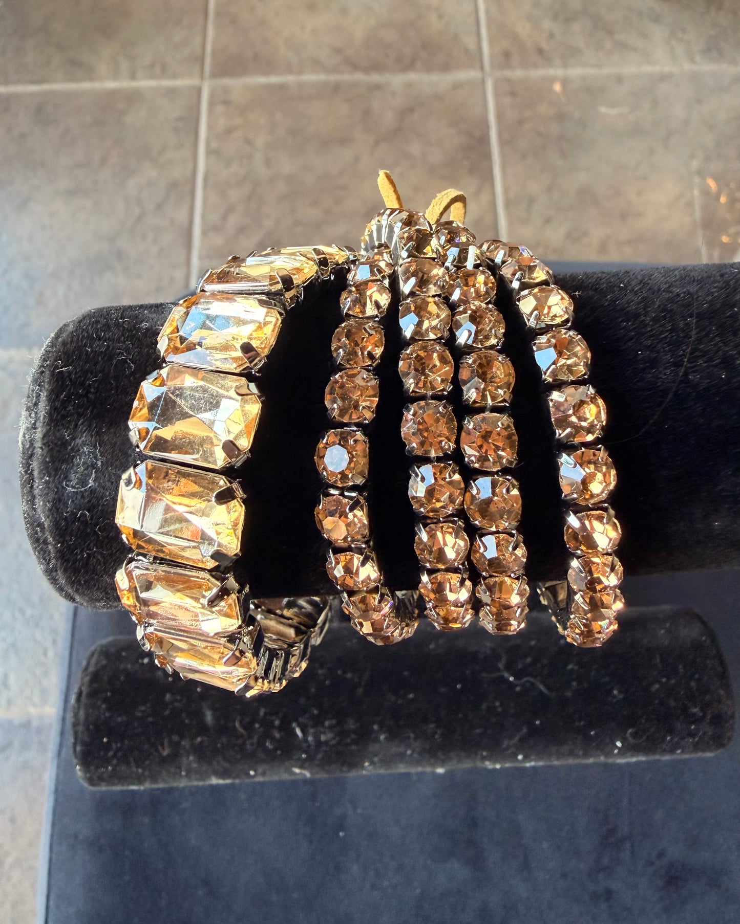 Champagne Sparkle Stack Bracelets
