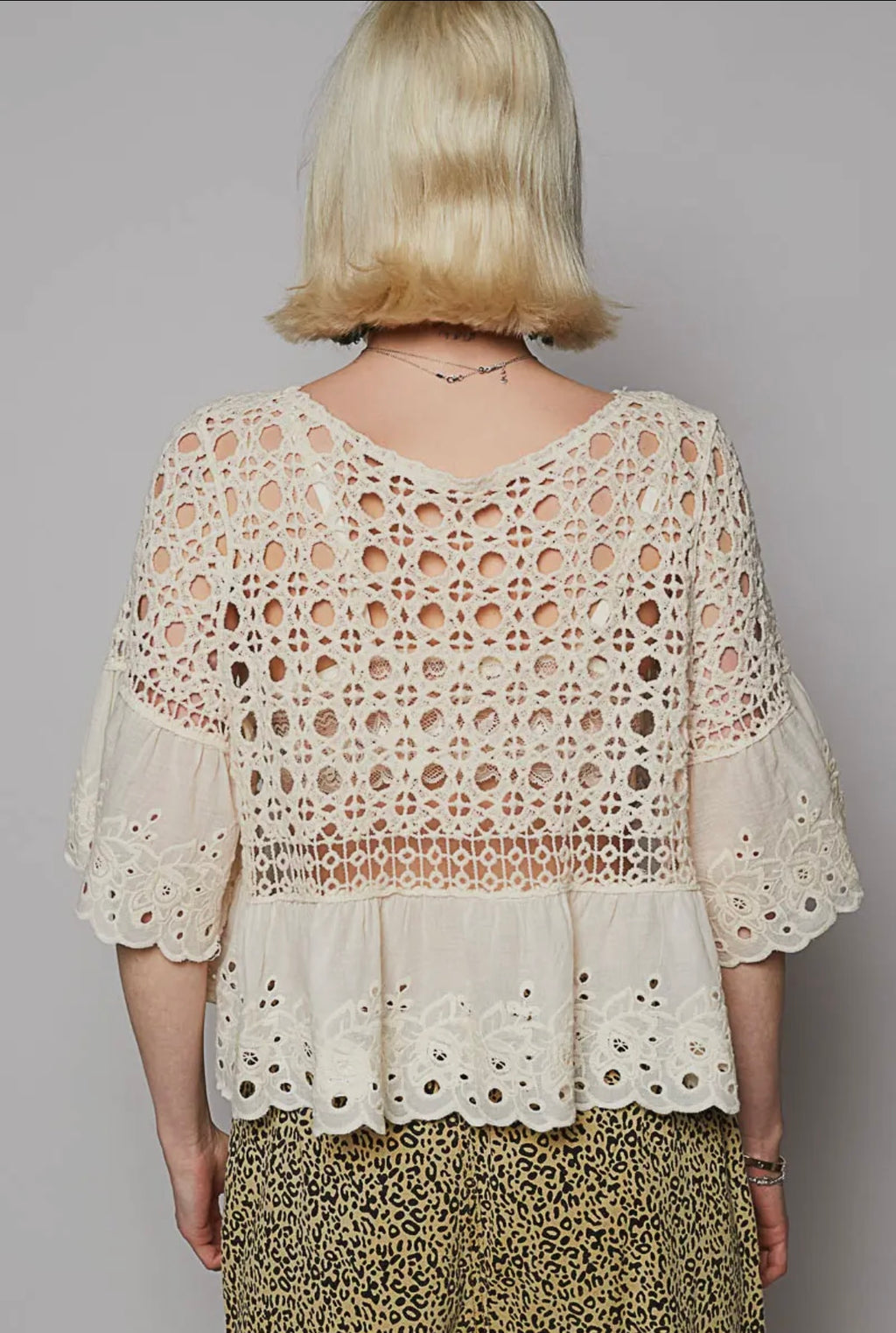 Floral eyelet Crochet top