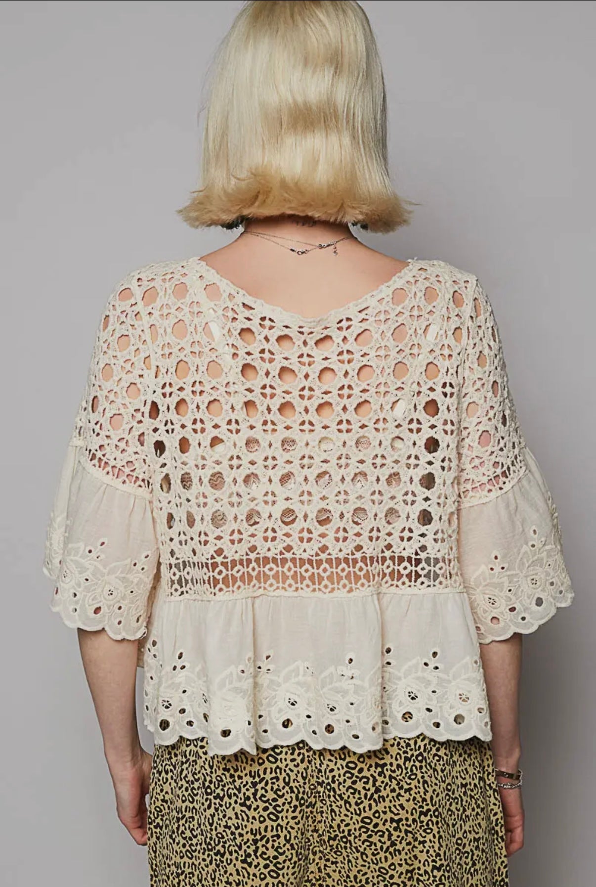 Floral eyelet Crochet top