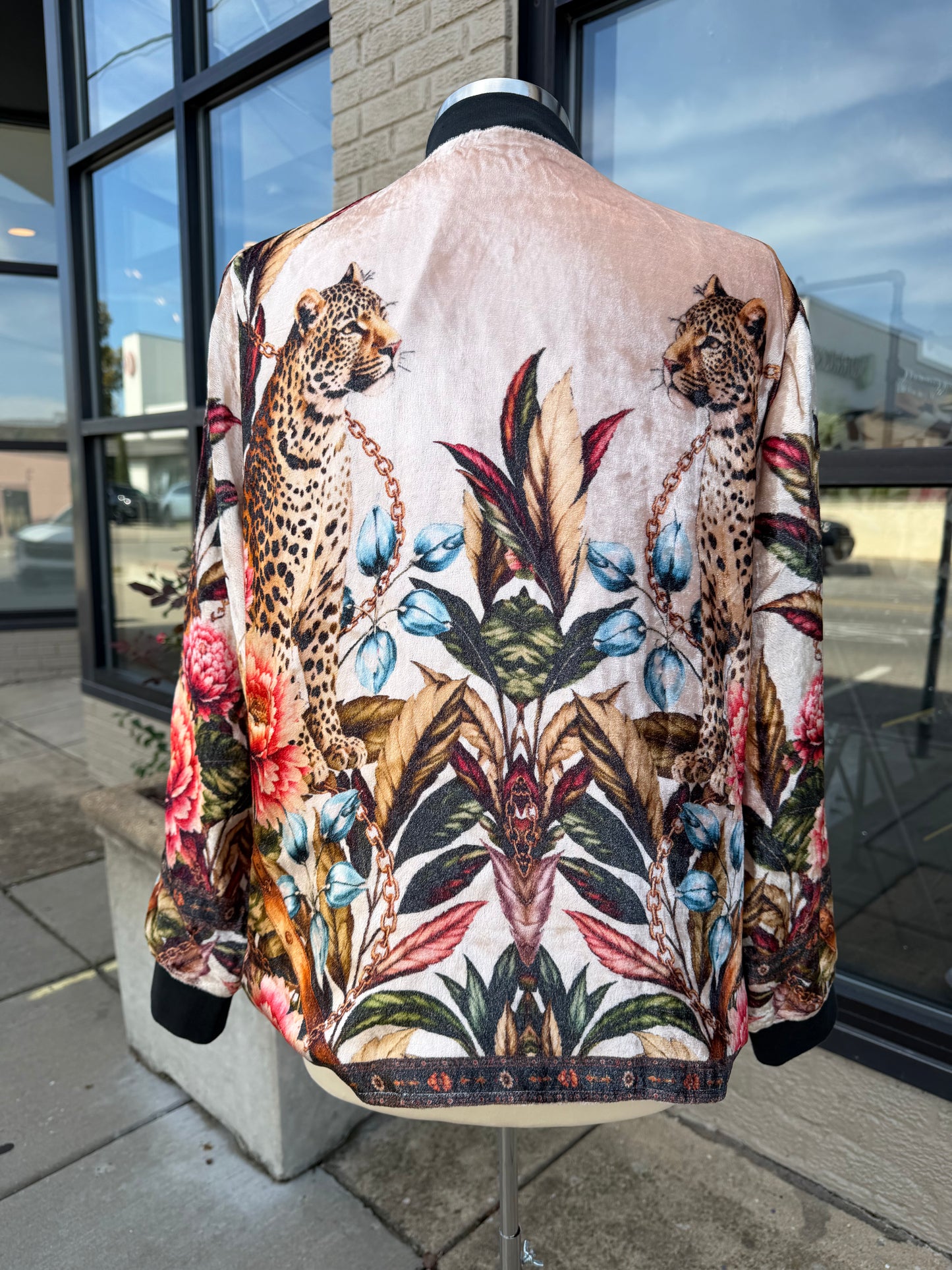 Jungle Boogie Velvet Bomber Jacket