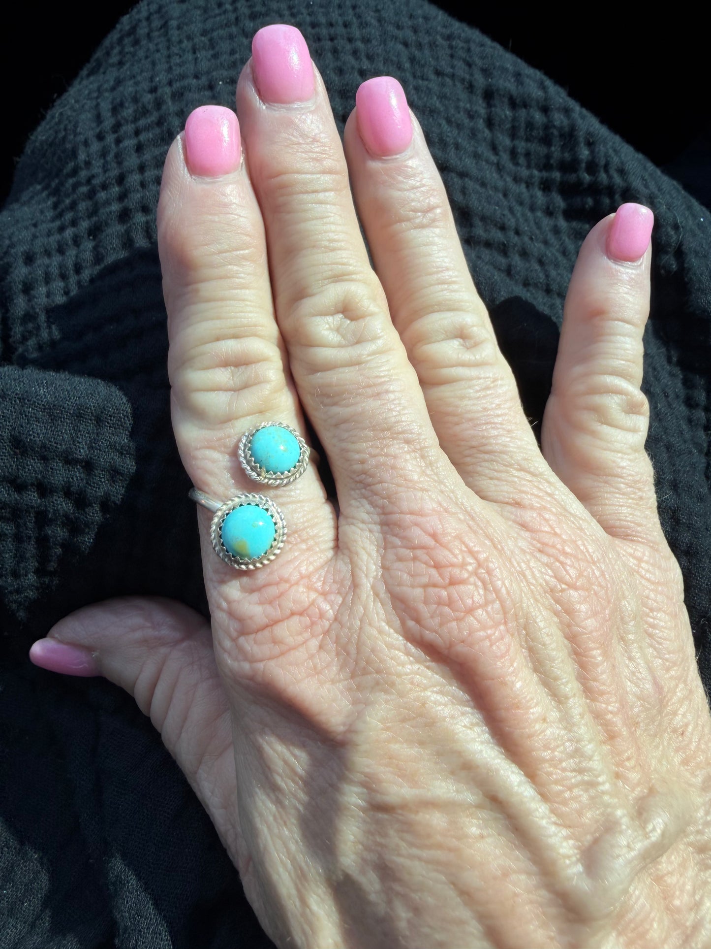 2 stone Navajo turquoise ring