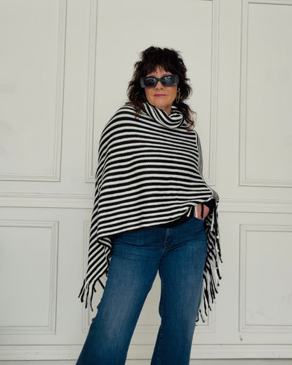 Walk The Line Stripe Poncho