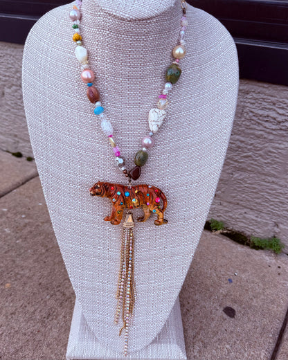 Tiger Lily Tassel Necklace