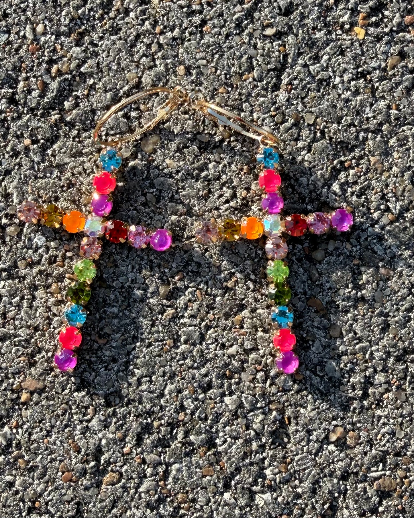 Disco Cross Earring