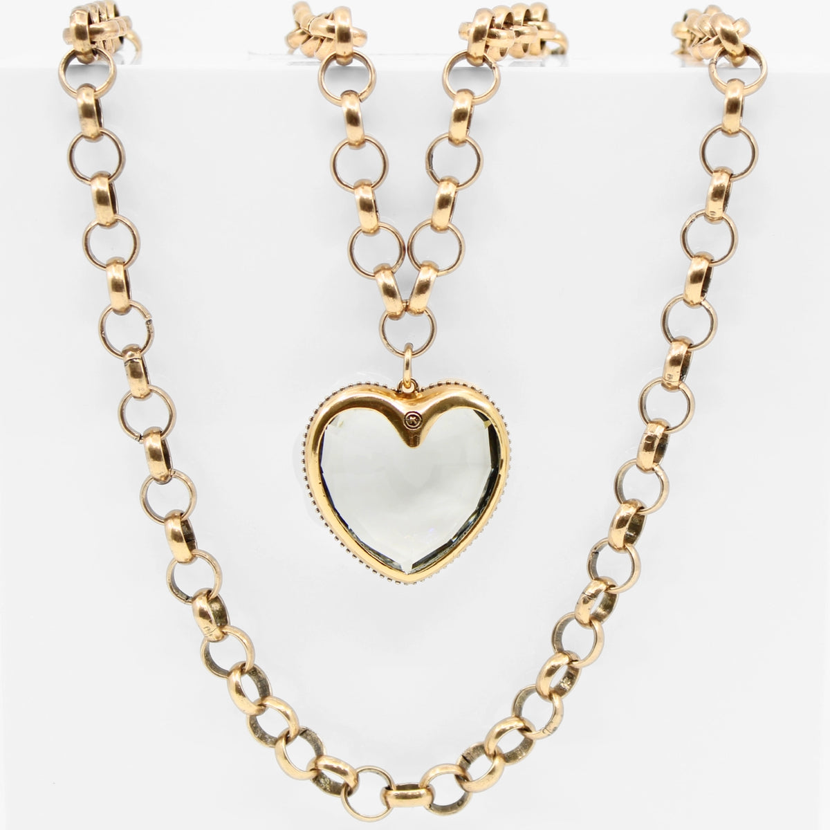 The Crystal Heart Chunky Chain Statement Necklace
