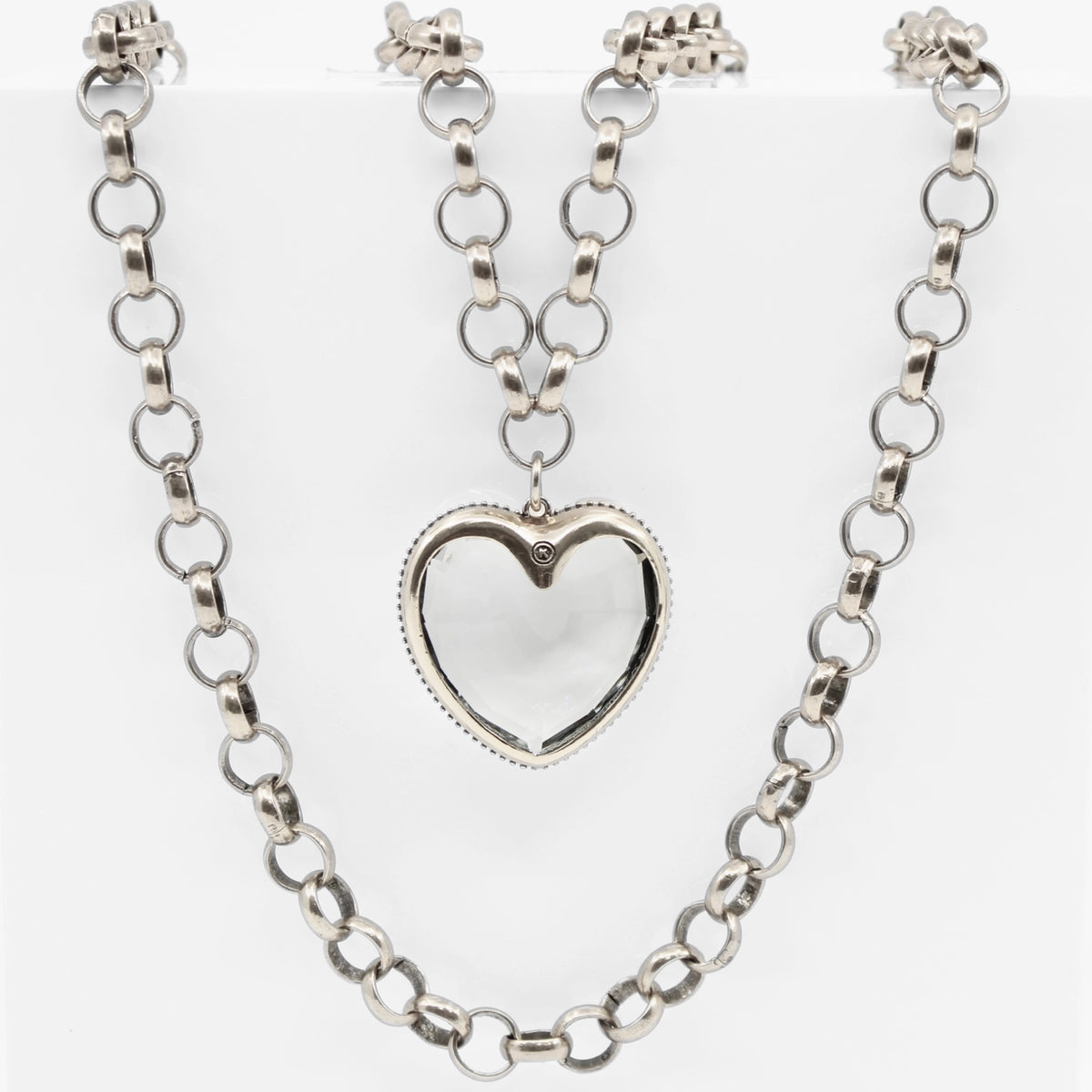 The Crystal Heart Chunky Chain Statement Necklace