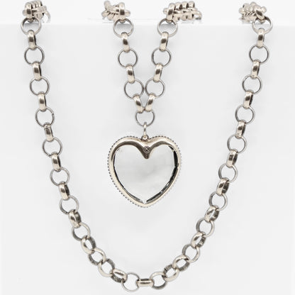 The Crystal Heart Chunky Chain Statement Necklace